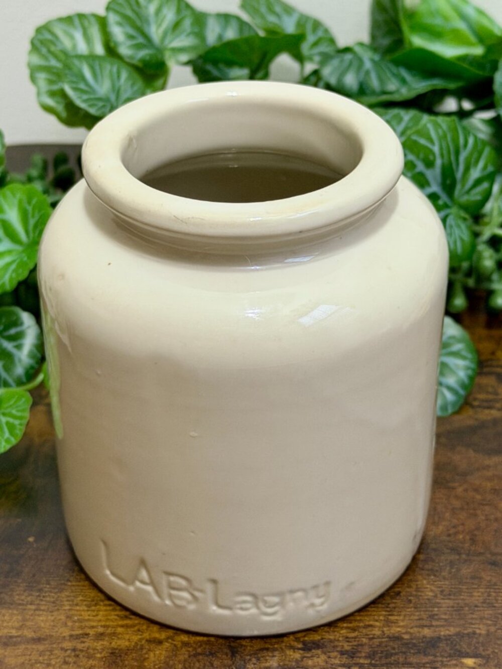 Vintage French Lab Lagny Mustard Stoneware Crock Jar Vase Pottery Mid Century - Picture 4 of 12